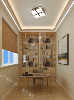 保利江山悦小区(南门)现代轻奢书房效果图