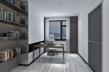 观澜国际(建设中)现代简约书房效果图