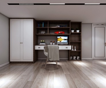 万豪美墅城现代简约书房效果图