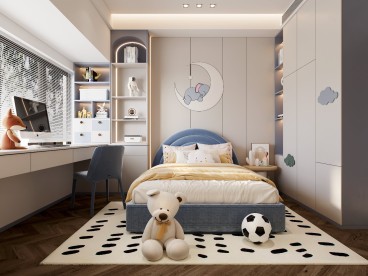 星河丹堤现代轻奢儿童房效果图