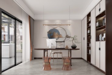 国瑞·熙墅现代简约书房效果图