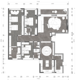 华家池印现代轻奢功能区效果图